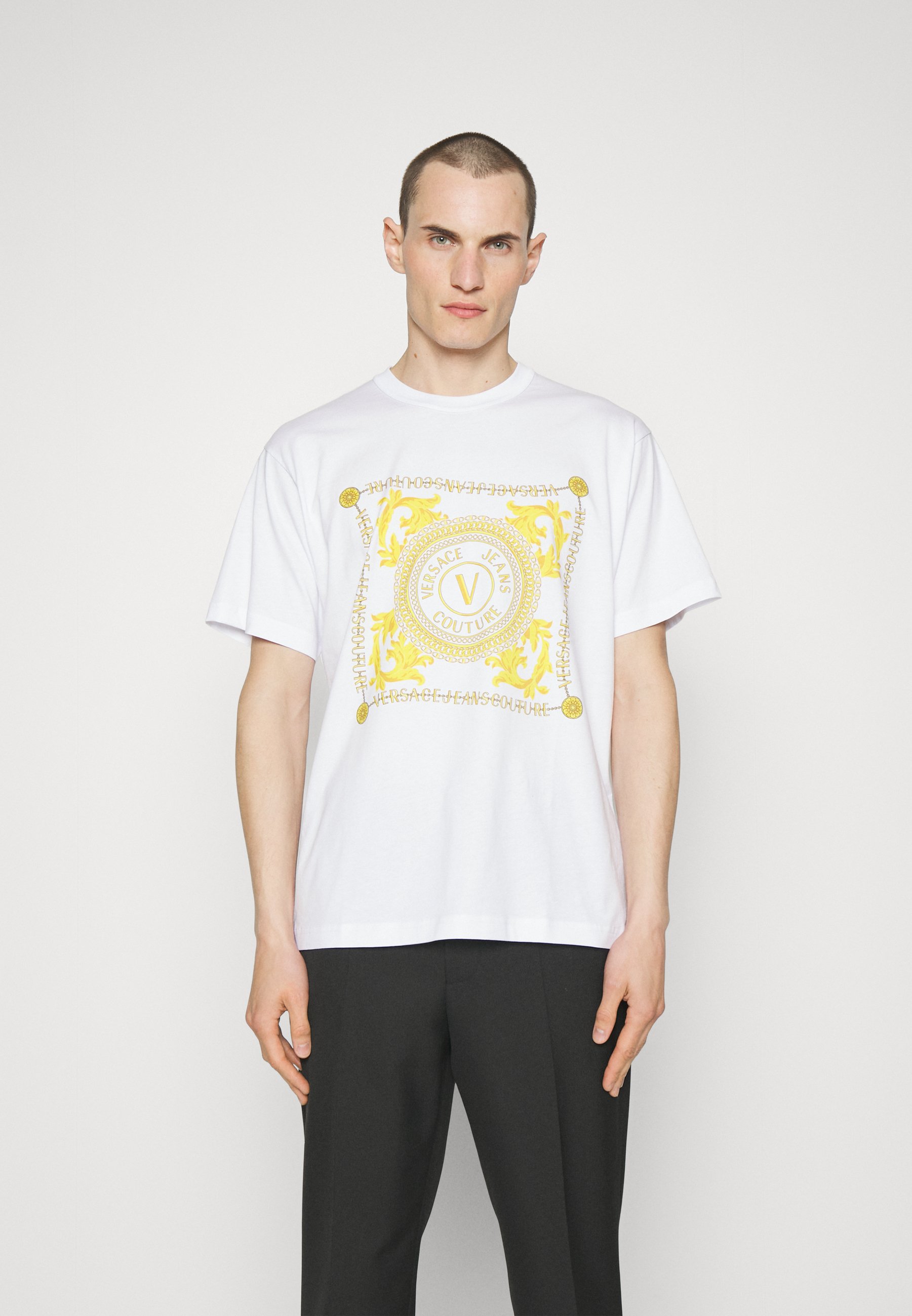 Versace Jeans Couture FOULARD T Shirt Print White gold wei versace-jeans-couture-foulard-t-shirt-print-white-gold-wei