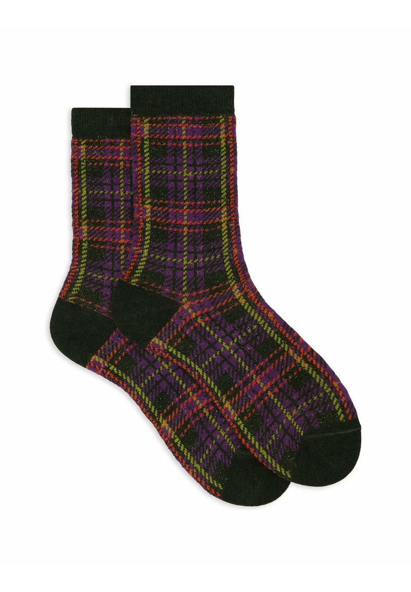 Gallo SHORT BURGUNDY AND WITH TARTAN - Calze - foresta