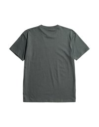 Donkergrijze katoenen T-shirt met een eenvoudig ontwerp, korte mouwen, ronde hals en een gladde, zachte textuur; geen zichtbare logo's of patronen.
