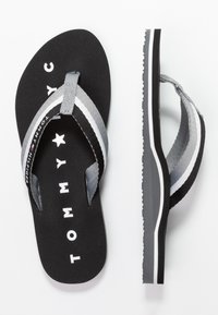 Tommy Hilfiger LOVES BEACH - Sandalai su T formos dirželiu - black