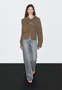 Massimo Dutti GARMENT WITH TIE AT THE NECK - Skjortebluser - brown