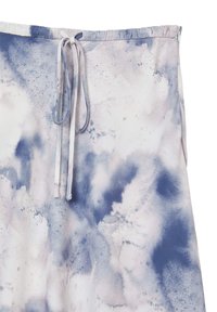 Leichter Rock mit elastischem Bund und Kordelzug, verziert mit einem Aquarellmuster in sanften Blau- und Cremetönen. Angenehme Textur.