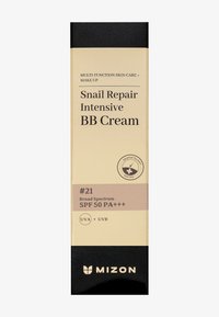 Snail Repair Intensive BB Cream, SPF 50 PA+++, bredspektrum UVA- och UVB-skydd från Mizon, dermatologiskt testad, nyans #21.