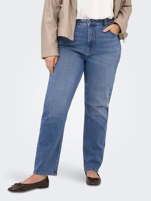ONLY Carmakoma STRAIGHT-FIT JEANS CAREMILY HOHE TAILLE GERADE GESCHNITTEN KNÖCHELLANG JEANS - Kitsenevad teksad - medium blue denim