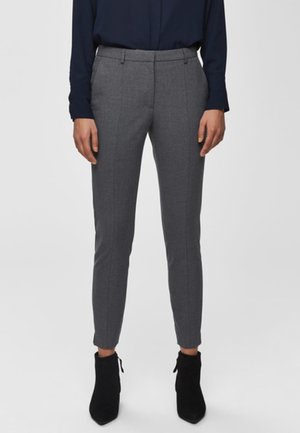 MID WAIST - Trousers - medium grey melange