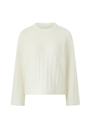 Ellos Collection, PULLOVER MIT ZOPFSTRICK. - Striktrøje - white