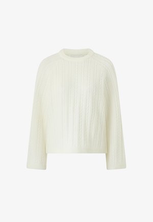 Ellos Collection, PULLOVER MIT ZOPFSTRICK. - Striktrøje - white