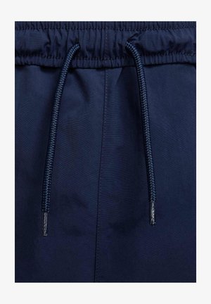 Marineblaue Shorts zum Hineinschlüpfen mit einem elastischen Bund, ausgestattet mit einer strukturierten Kordel und glattem Stoff.