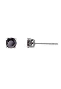 Boucles d'oreilles en pierre facettée noire en métal argenté. Forme ronde avec un clip arrière sécurisé pour un maintien confortable.