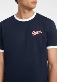 Guess Jeans SCRIPT - T-shirt basic - dunkelblau
