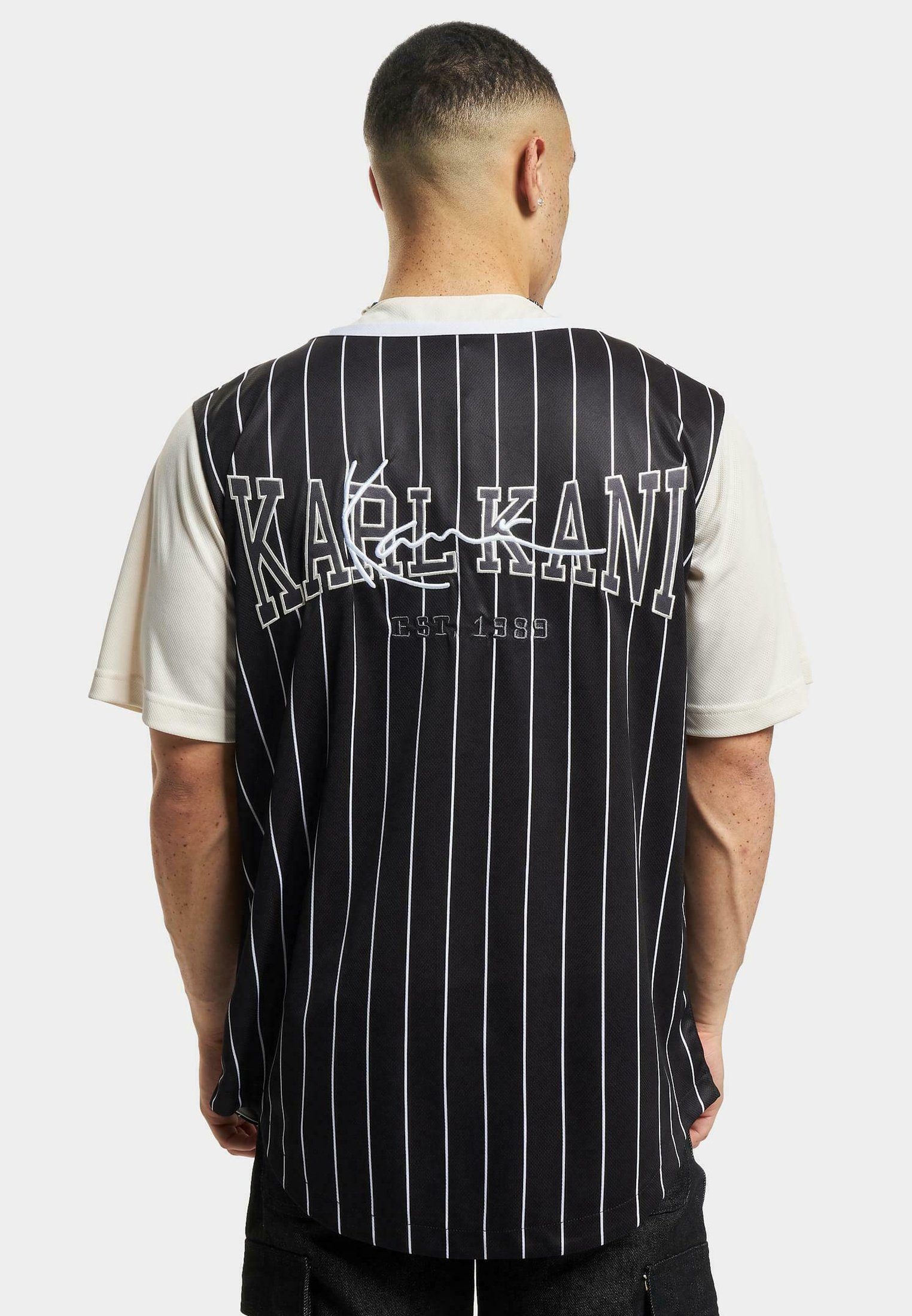 Karl Kani OG BLOCK PINSTRIPE Shirt black off white/black