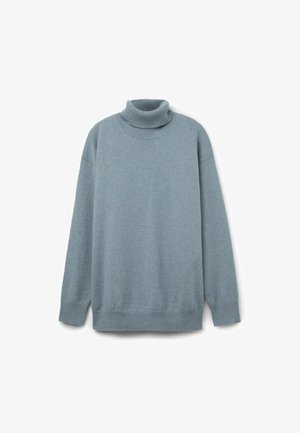 Falconeri ROLLKRAGEN AUS ULTRASOFT MIT SCHLITZEN - Striktrøje - hellblau niagara