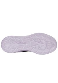 Skoled i ljuslila med strukturerad sula som har geometriska mönster och högar för grepp, med en slät central del.