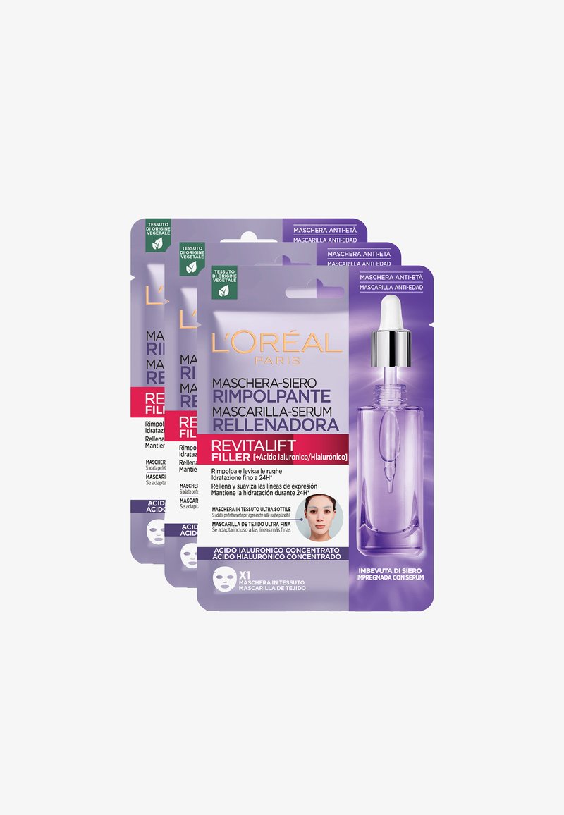 L'Oréal Paris - L'ORÉAL PARIS FILLER MASCHERA IN TESSUTO OCCHI - 3 PACK - Maschera viso - trasparente, Ingrandire
