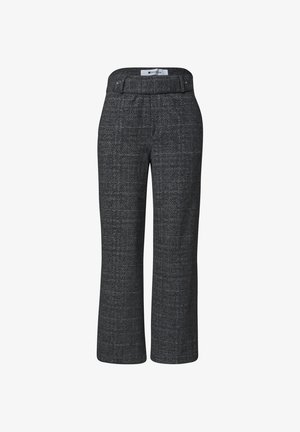 Street One, HIGH WAIST WIDE LEG 7/8 HOSE MIT KNOPFDETAIL - Pantalones - armor grey mel