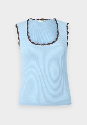 HAUT RIB BRETELLE LARGE FINISH - Top - bleu ciel