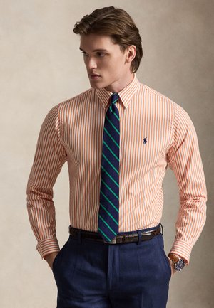 Polo Ralph Lauren CUSTOM FIT STRIPED BROADCLOTH SHIRT - Πουκάμισο - white/kona orange