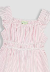 JoJo Maman Bébé SEERSUCKER STRIPE FRILL SHOULDER - REGULAR FIT - Overal - pink