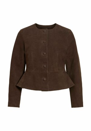 VILA, Veste en cuir - coffee bean