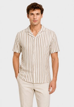 Only & Sons, BEQUEMES KURZARMSHIRT KNOPFVERSCHLUSS REVERSKRAGEN  - Hemd - beige
