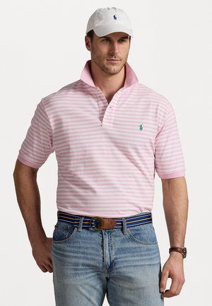 STRIPED MESH POLO SHIRT - Polokošeľa - carmel pink/white