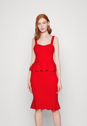 WAL G. JACE PEPLUM DRESS - Φόρεμα σε ίσια γραμμή - red
