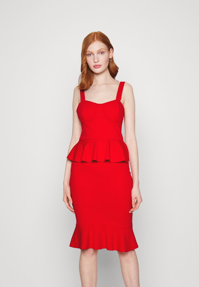 WAL G. JACE PEPLUM DRESS - Φόρεμα σε ίσια γραμμή - red