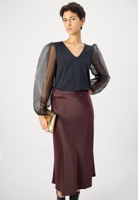 YAS YASPELLA MIDI SKIRT - A-silueta svārki - decadent chocolate
