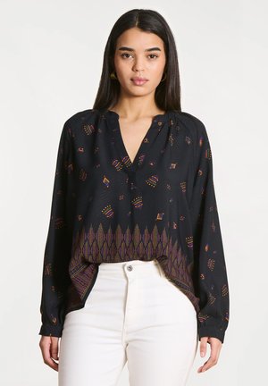 AMPLE  IMPRIMÉ LONGUES - Blouse - noir