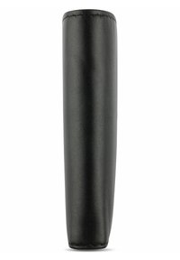 Black tapered faux leather cover with textured surface, stitched detailing along the top edge, and smooth finish on the sides.