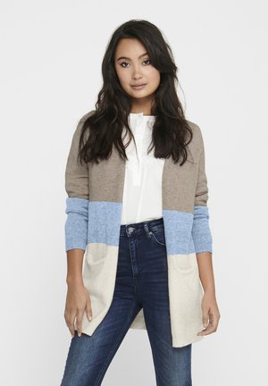 ONLQUEEN LONG CARDIGAN - Cardigan - beige/allure/whitecap gray