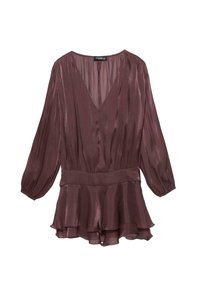 SHIMMERY RUFFLE  - Nappali ruha - dark red