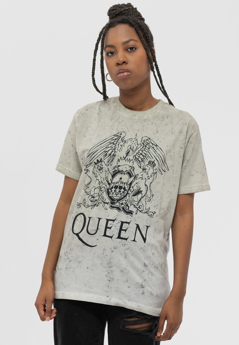 Paradiso Clothing QUEEN CLASSIC CREST DIP DYE - Print T-shirt - white