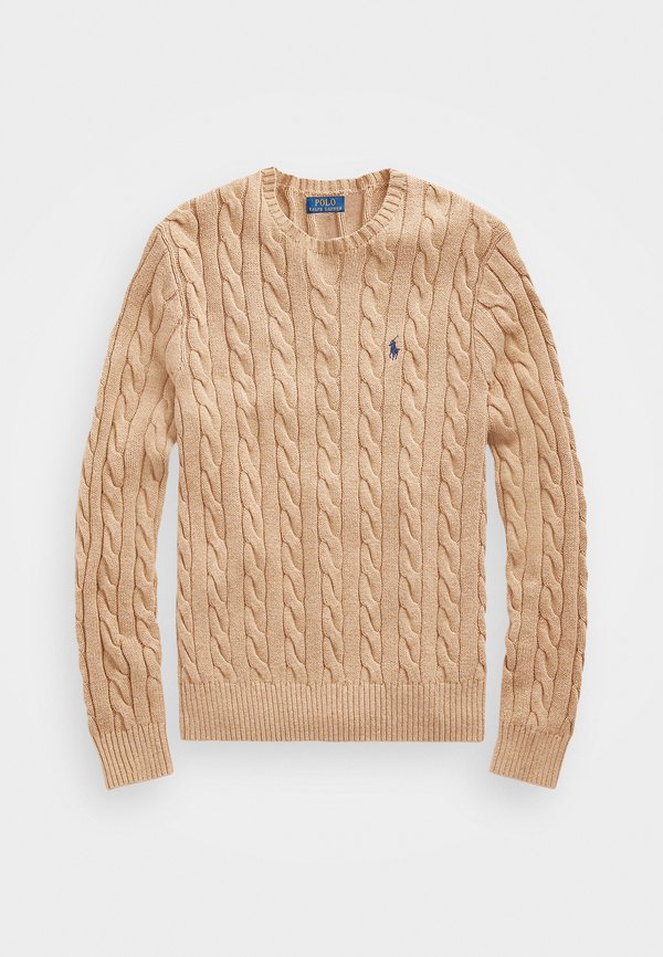 CABLE KNIT COTTON JUMPER - Jumper - camel melange3