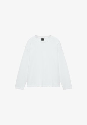 PULL&BEAR, RELAXED FIT HEAVY WEIGHT - LONG-SLEEVED T-SHIRT - T-shirt à manches longues - white