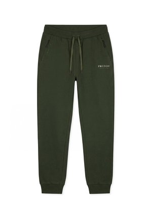 Freddy, PANTALONI DA UOMO IN FELPA CON POLSINO E ZIP TASCHE - Pantalones deportivos - green
