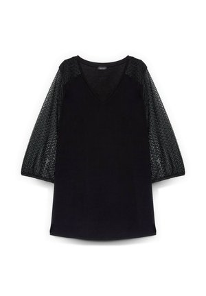 Fiorella Rubino, T-SHIRT CON MANICHE CROCHET. - T-shirt à manches longues - nero