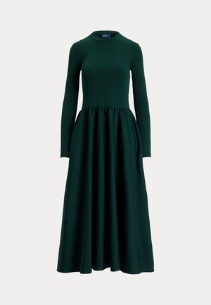 COTTON LONG SLEEVE DRESS - Day dress - moss agate