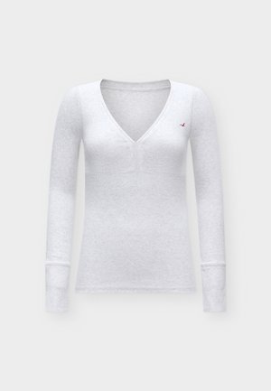 Hollister Co., SLIM V NECK  - Блуза с дълги ръкави - light grey