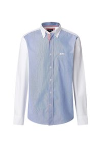 Chemise Façonnable Manches Courtes Bleu Et Blanc à Carreaux - Taille 40 (15 3/4), Coton, Occasion Très Bon état