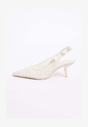 Lipsy, REGULAR FIT - LACE SLINGBACK BOW MID HEEL COURT - Pruudikingad - white