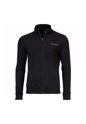Sort lynlåsjakke med høj krave, forlommer, lange ærmer og "JOOP!" logo på venstre bryst.