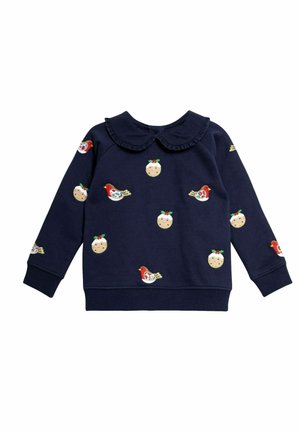 CHRISTMAS PUDDING AND ROBIN APPLIQUE REGULAR FIT - Sweatshirt - navy
