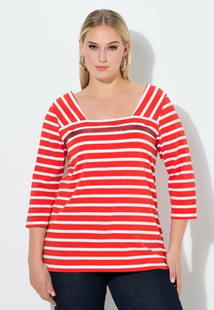 MIXED STRIPE SEQUINED TEE - Maglietta a manica lunga - red