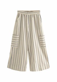 STRIPED SUPER WIDE - Kelnės - ecru