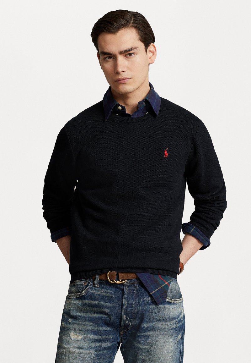Polo Ralph Lauren KNIT COTTON CREWNECK SWEATER - Pulover - black