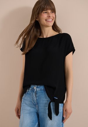 Cecil, BLUSE MIT RUNDHALS UND KNOTENDETAIL - Camiseta estampada - black