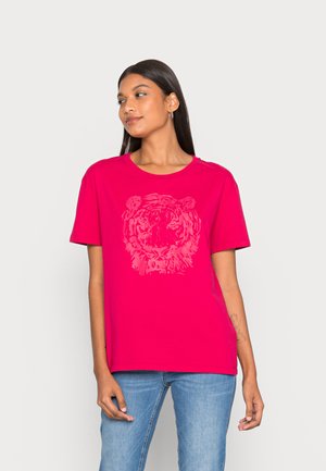 TIGER RUBBER TEE - T-shirt con stampa - cerise