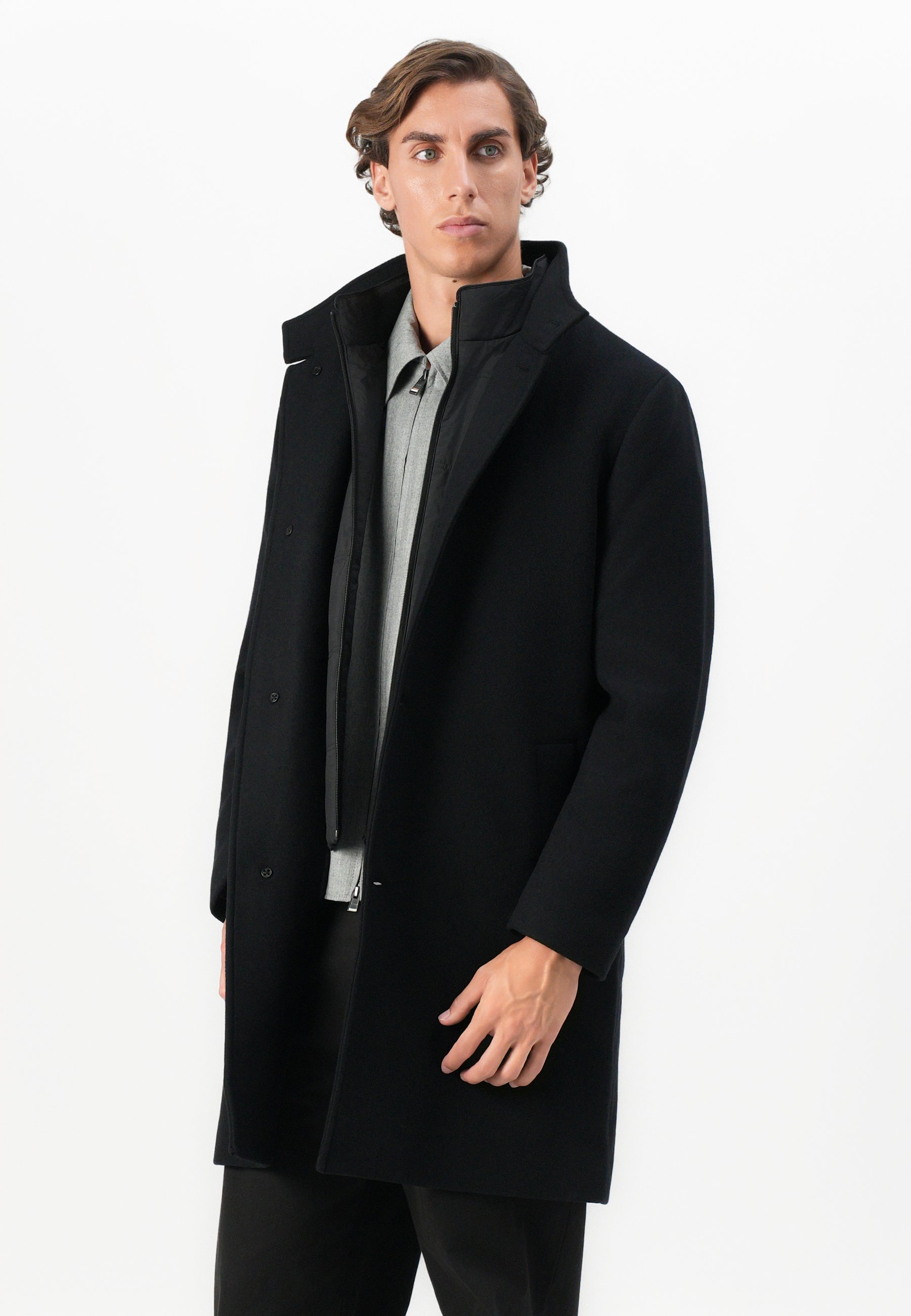 Rare 00’s Archive 291295 HOMME Felt Coat Selected Classic coat - black - Zalando.ie