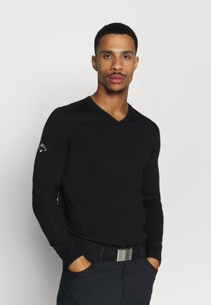 V-NECK - Strickpullover - black onyx